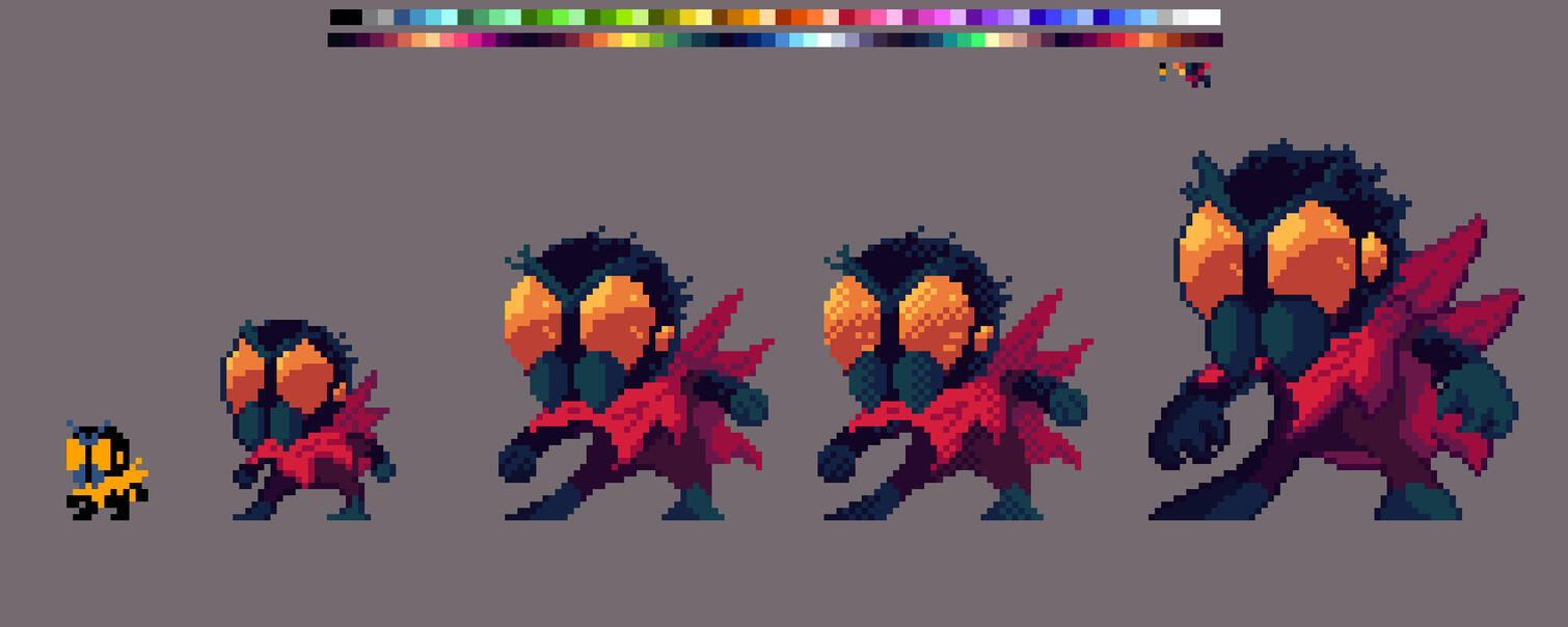 Videogame pixel art character design (assigment)
